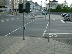 Blindengerecht gestaltete Kreuzung